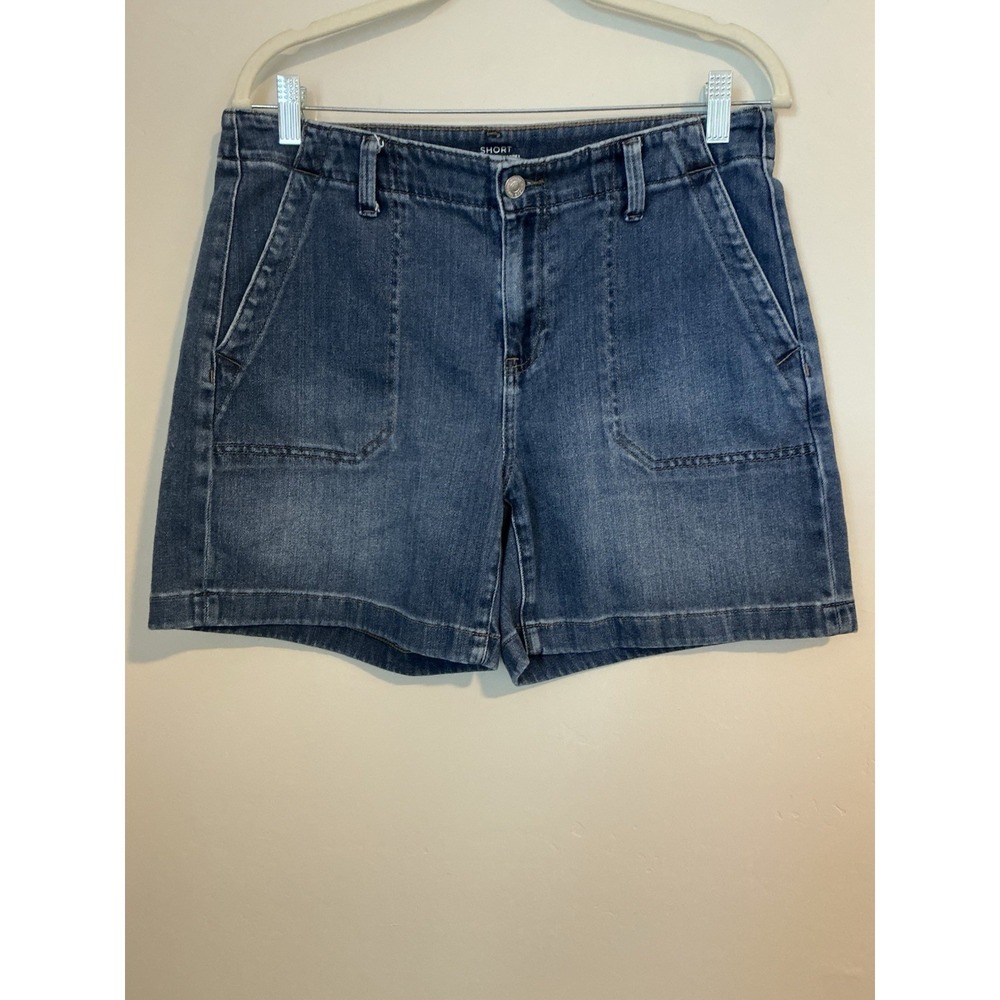Chico's Utility Jean Shorts Deep Front Patch Pockets Blue Denim U.S. 8 Chico's 1